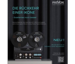 Service Die Rückkehr einer Ikone - die neue Revox B77 MK III Tonbandmaschine - News, Bild 1