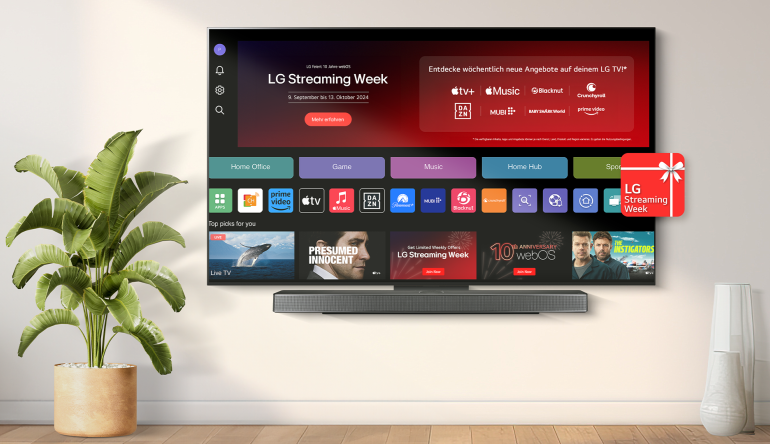 TV Noch bis zum 13. Oktober: LG feiert zehn Jahre webOS - Große Auswahl an Test-Abonnements  - News, Bild 1