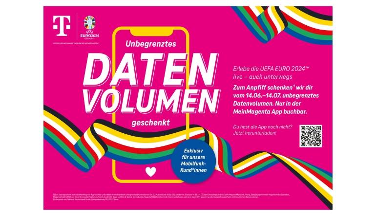 Service Zur Fußball-Europameisterschaft: Telekom schenkt Mobilfunkkunden unbegrenztes Datenvolumen - News, Bild 1